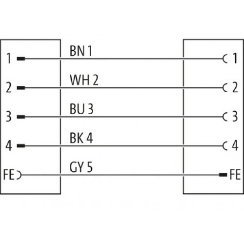 7000-P4241-P043500 M12 Power male 0° / female 0° L-cod. 7000-P4241-P043500 M12 Power male 0° / female 0° L-cod.
