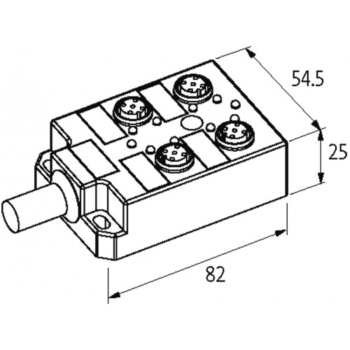 27857 PASSIVE-DI0° PLASTIC,4XM12.4POL,PRE-WIRED CABLE