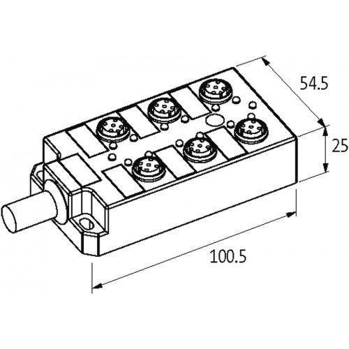 27861 PASSIVE-DI0° PLASTIC,6XM12.4POL,PRE-WIRED CABLE