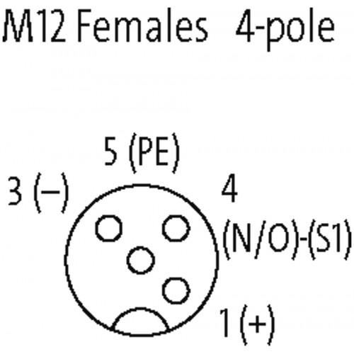27015 MVP12, 6XM12, 4POLE, PLUGGABLE CABLE