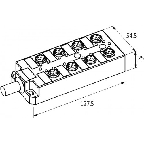 27865 PASSIVE-DI0° PLASTIC,8XM12.4POL,PRE-WIRED CABLE