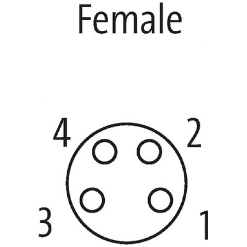 80892  M8 female 0° A-cod. with cable