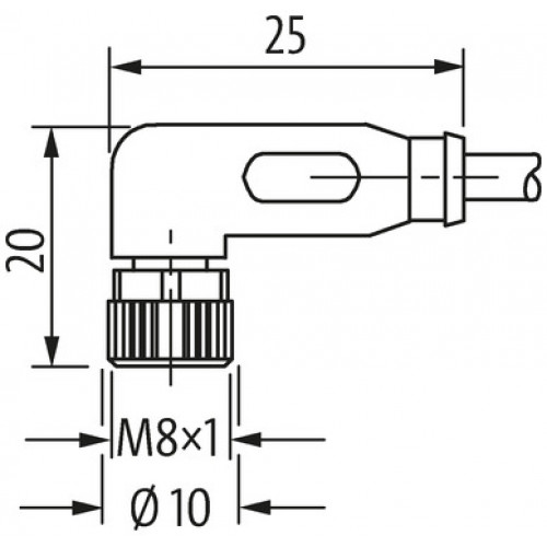 7000-08101-6214000 M8 female 90° A-cod. with cable