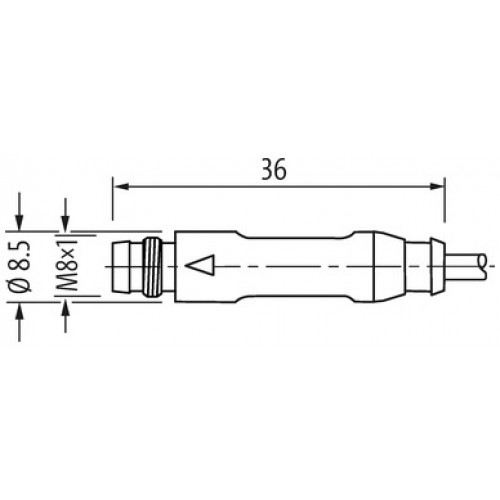 7000-08161-0100300 M8 male 0° A-cod. snap-in with cable