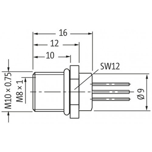 7000-08585-9690050 M8 female recept. A-cod. rear 7000-08585-9690050 M8 female recept. A-cod. rear