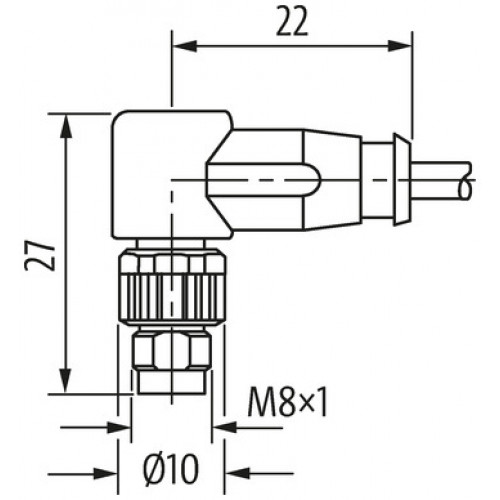 7000-08911-6950150 M8 male 90° with cable