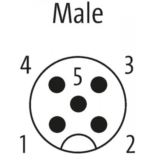 7000-13521-9020020 M12 male recept. A-cod. front
