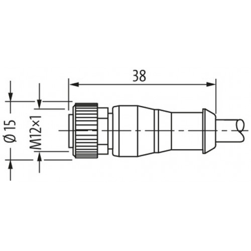 7000-12221-6340500 M12 female 0° A-cod. with cable