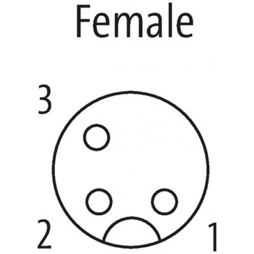 7050-12331-6231500 MQ12 female 90° A-cod. with cable