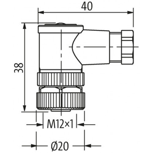 7000-13001-0000000 M12 FEMALE 90° FIELD-WIREABLE SCREW TERM.