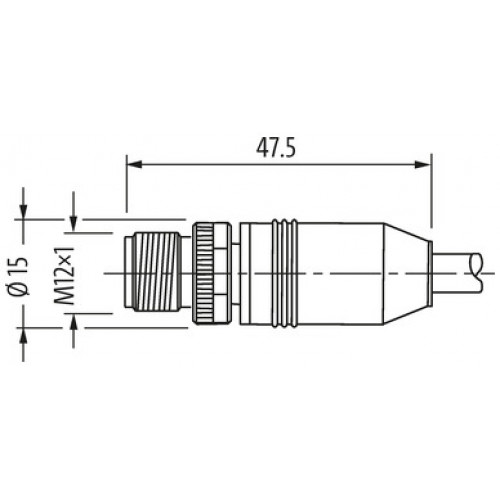 7000-13101-6421000 M12 male 0° A-cod. with cable shielded