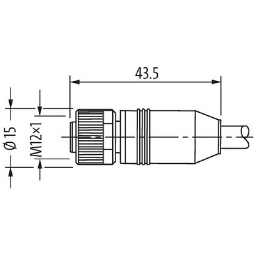 7000-13181-2000500 M12 female 0° A-cod. with cable shielded