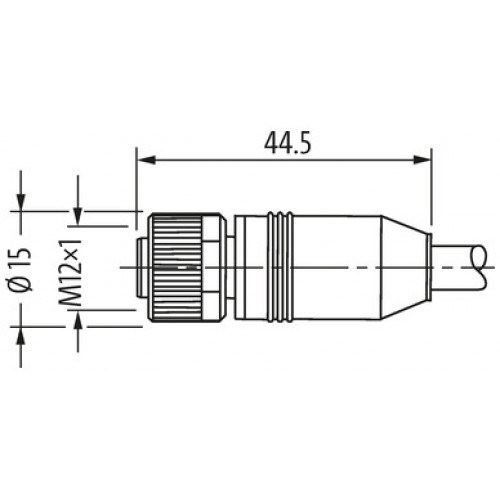 7030-40521-0425000 M12 male 0° / M12 female 0° A-cod. shielded AIDA