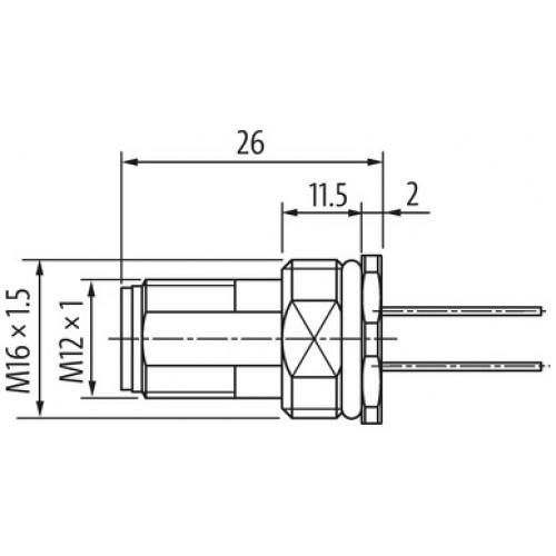 7356-13505-9710050 M12 male receptacle A-cod. rear mount