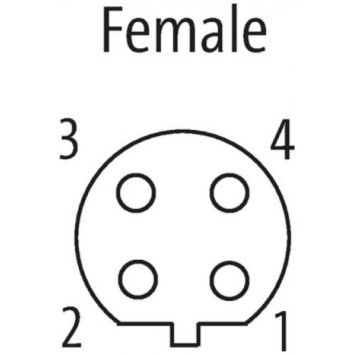 7000-14045-8031500 M12 female 90° B-cod. with cable shielded