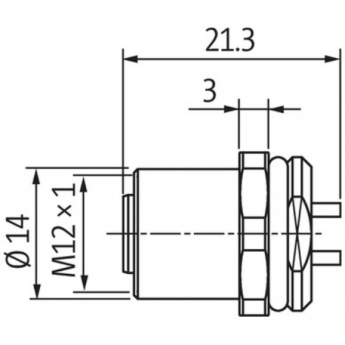 7000-15701-0000000 M12 female receptacle 0° Y-cod. solder terminal