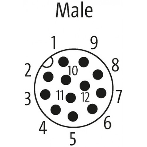 7014-19161-9790020 M12 male recept. A-cod. front F&B