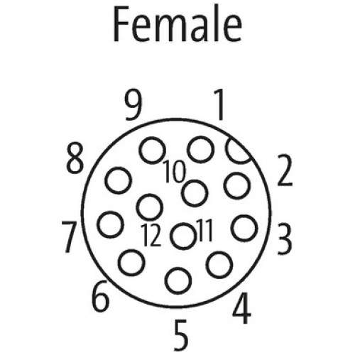 7014-19181-9790020 M12 female recept. A-cod. front F&B