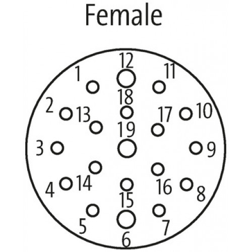 7000-23251-4521500 M23 female 0° with cable