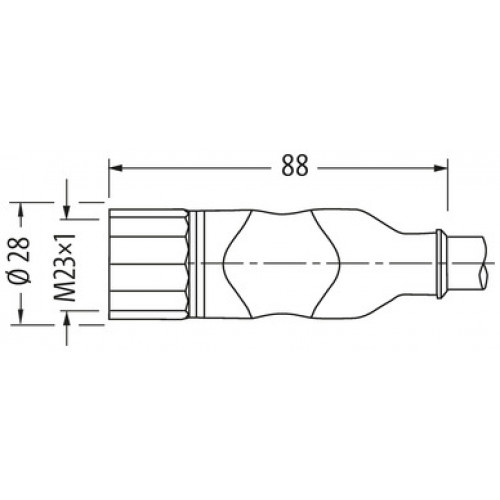 7000-23251-4521500 M23 female 0° with cable