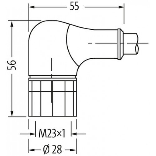 7000-23351-4520500 M23 female 90° with cable