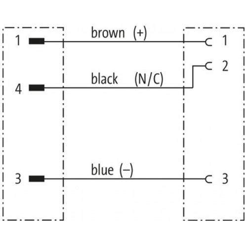 7050-40061-0131500 MQ12 male 0° / M12 female 0° A-cod.