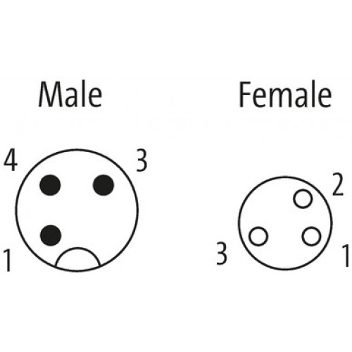 7000-40562-6330350 M12 male 0° / M8 female 0° A-cod.