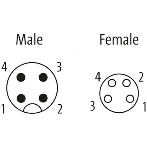 7000-43311-2410200 M12 male 0° / M8 female 0° A-cod. shielded 7000-43311-2410200 M12 male 0° / M8 female 0° A-cod. shielded