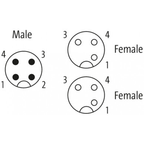 7001-40701-0230060 Y-Distributor M12 male / M12 female 0°
