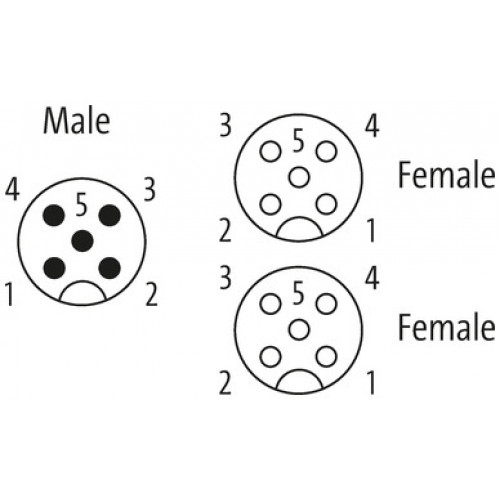 7000-40725-6250030 Y-Distributor M12 male / M12 female 0° A-cod.