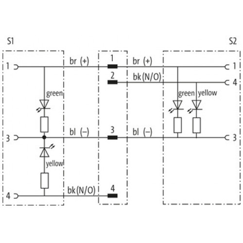 7004-40781-6330030 Y-Distributor M12 male / M12 female 90° LED V4A