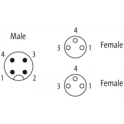 7999-40821-2330400 M12 Y-DISTRIBUTOR / M8 FEMALE 0°