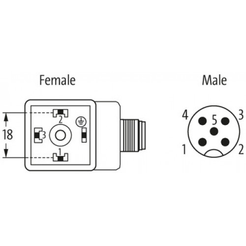 7000-41445-0000000 M12 adaptor on back/MSUD v plug form A 18mm 180° 7000-41445-0000000 M12 adaptor on back/MSUD v plug form A 18mm 180°