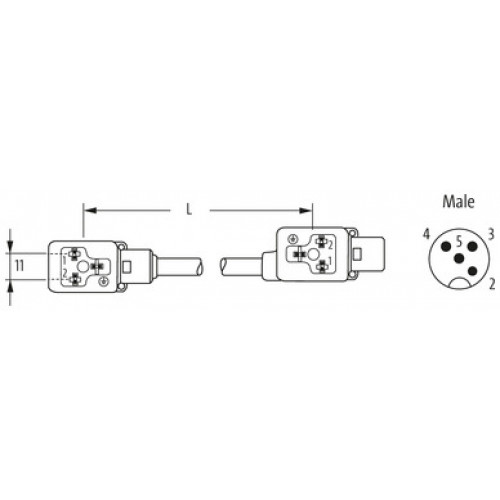 7000-41761-6360000 M12 male on top A-cod. / MSUD double valve BI-11mm 7000-41761-6360000 M12 male on top A-cod. / MSUD double valve BI-11mm