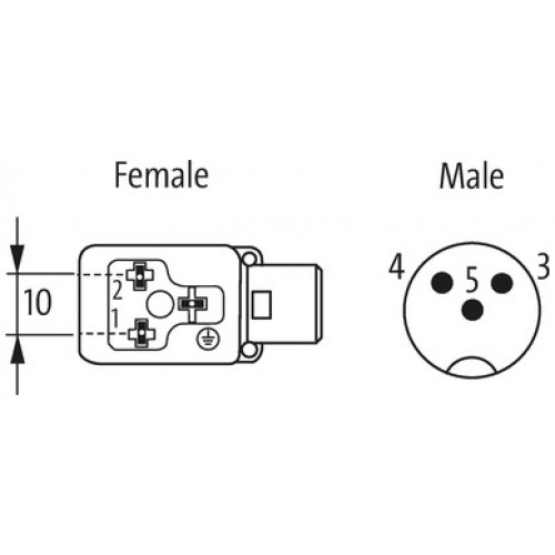 7000-41881-0000000 M12 MALE ON TOP OF MSUD VALVE PLUG FORM B 10 MM