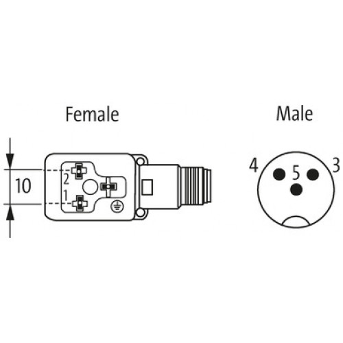7000-41961-0000000 M12 MALE ON REAR OF MSUD VALVE PLUG FORM B 10 MM