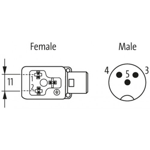 7000-42001-0000000 M12 MALE ON TOP OF MSUD VALVE PLUG FORM BI 11MM