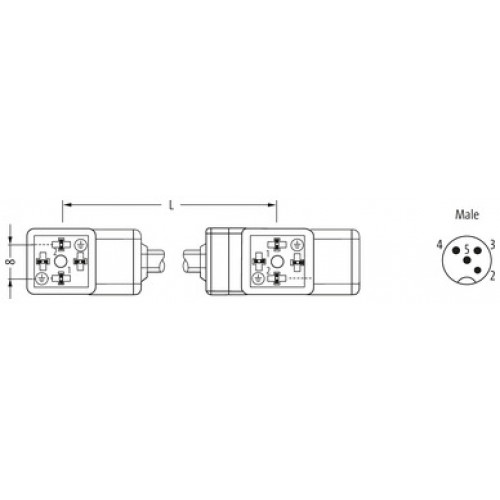 7000-42881-6260000 M12 MALE ON TOP / MSUD DOUBLE VALVE PLUG FORM C 8MM 7000-42881-6260000 M12 MALE ON TOP / MSUD DOUBLE VALVE PLUG FORM C 8MM