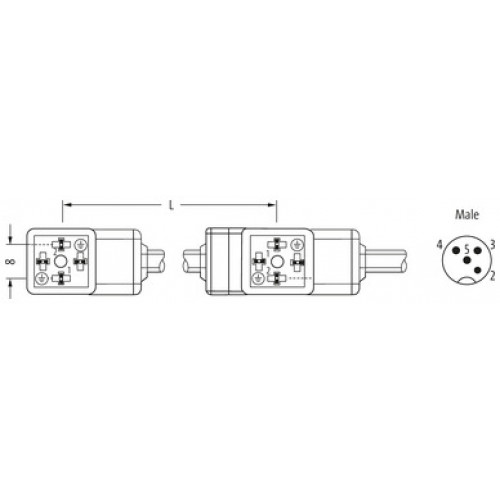 7000-42932-6270150 M12 male 0° / MSUD double valve plug form C 8mm