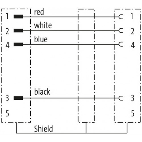7000-44032-8030040 M12 male 0° / M12 female 0° B-cod. shielded