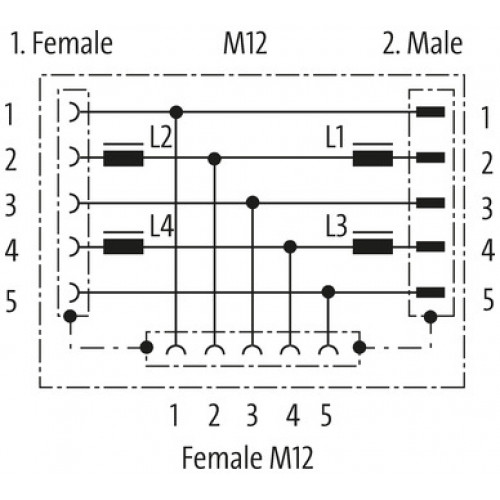 7000-44161-0000000 T-coupler M12 female / M12 male - female PROFIBUS