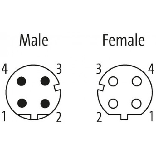 7002-44571-7960100 M12 male 0° / M12 female 0° D-cod. shielded V2A