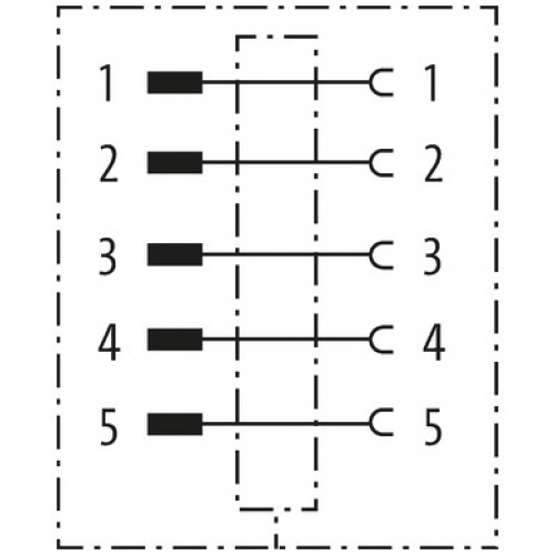 333576 M12-PANEL FEED THROUGH 5POLE A-COD
