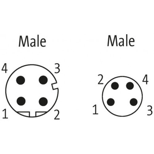 7000-44901-7910600 M12 male 0° D-cod. / M8 male 0° A-cod. shielded 7000-44901-7910600 M12 male 0° D-cod. / M8 male 0° A-cod. shielded
