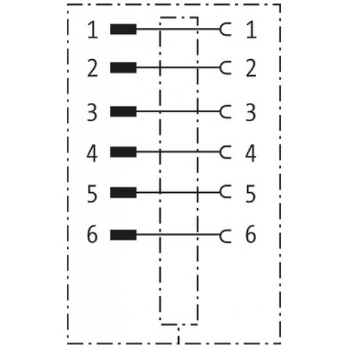 7000-46111-0000000 M12-PANEL FEED THROUGH 6POLE A CODED