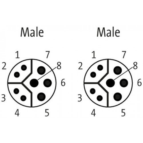 7004-47001-8050100 M12 male 0° / M12 male 0° Y-cod. shielded V4A