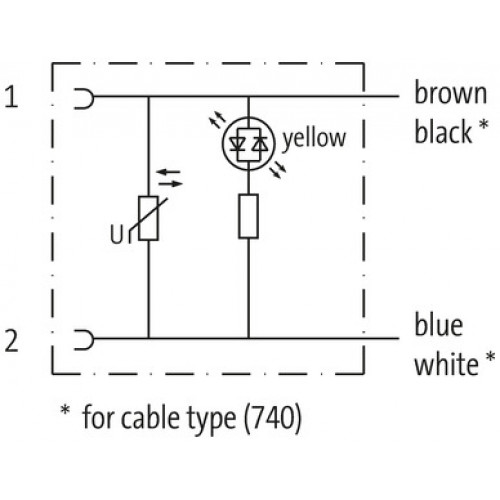 7072-70061-7541000 Valve plug MJC 0° with cable LED+VDR V2A