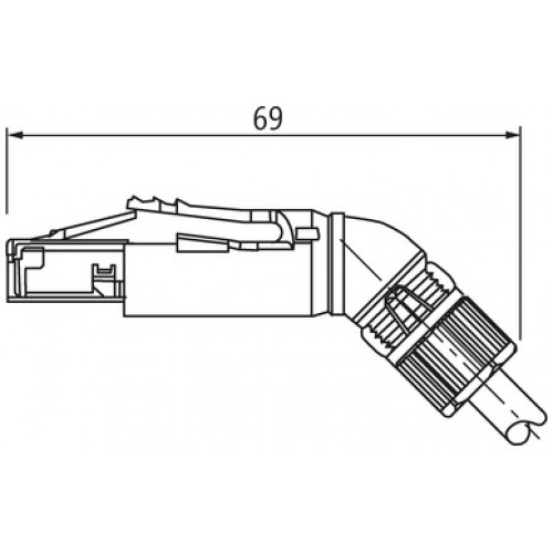 7000-74031-0000000 RJ45 professional male 45° 8 pol. shielded