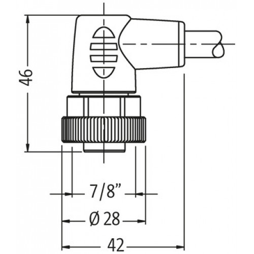 7000-78051-9610300 7/8'' female 90° with cable 7000-78051-9610300 7/8'' female 90° with cable