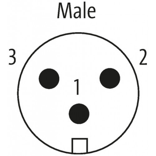 7700-A3001-U1B0500 Mini (7/8) 3 pole, Male (Ext.) 0° w/ Cable